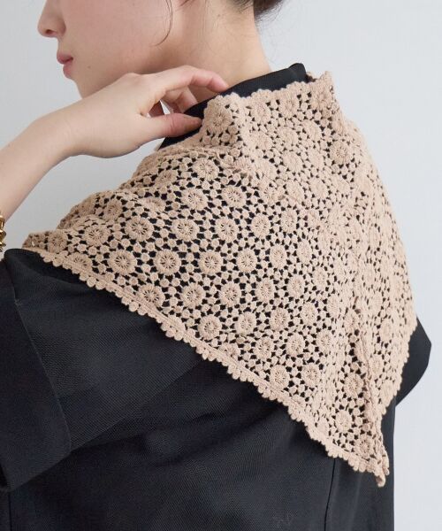 le.coeur blanc / ルクールブラン マフラー・ショール・スヌード・ストール | 《WEB限定アイテム》レース三角ストール | 詳細10