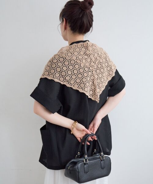 le.coeur blanc / ルクールブラン マフラー・ショール・スヌード・ストール | 《WEB限定アイテム》レース三角ストール | 詳細12