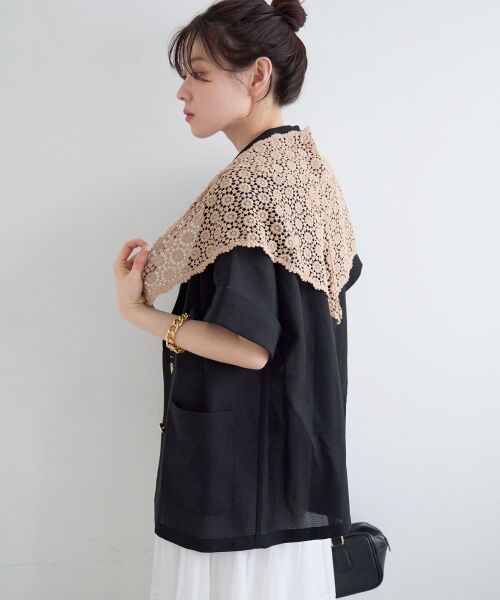 le.coeur blanc / ルクールブラン マフラー・ショール・スヌード・ストール | 《WEB限定アイテム》レース三角ストール | 詳細13