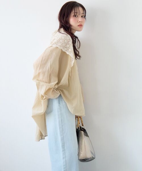 le.coeur blanc / ルクールブラン マフラー・ショール・スヌード・ストール | 《WEB限定アイテム》レース三角ストール | 詳細2