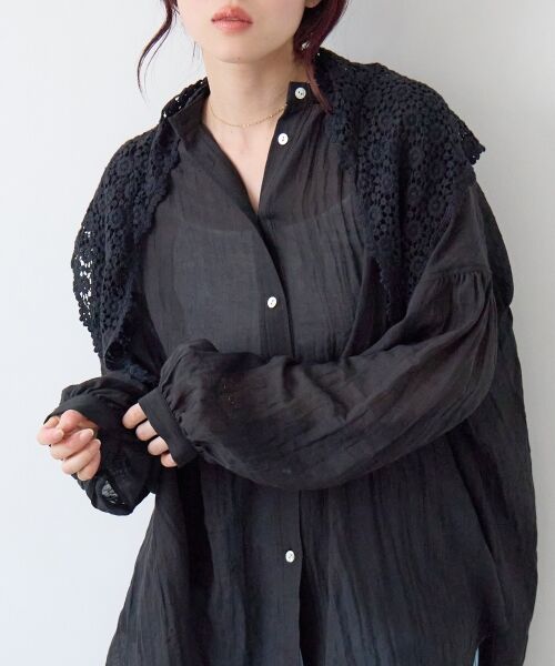 le.coeur blanc / ルクールブラン マフラー・ショール・スヌード・ストール | 《WEB限定アイテム》レース三角ストール | 詳細25