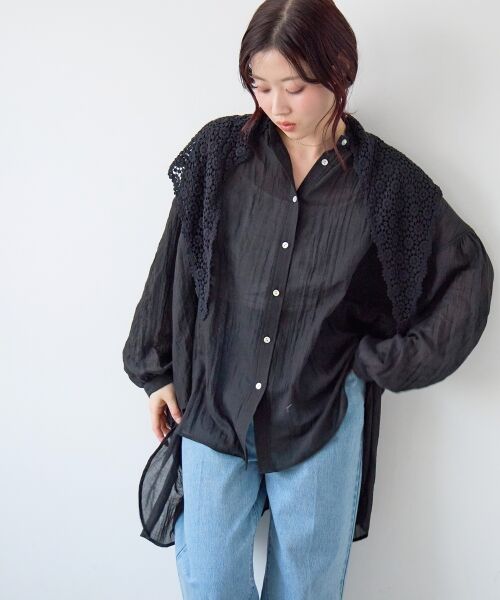 le.coeur blanc / ルクールブラン マフラー・ショール・スヌード・ストール | 《WEB限定アイテム》レース三角ストール | 詳細26