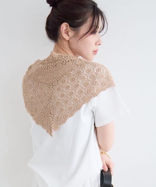 le.coeur blanc / ルクールブラン マフラー・ショール・スヌード・ストール | 《WEB限定アイテム》レース三角ストール | 詳細8