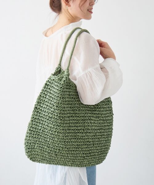 le.coeur blanc / ルクールブラン トートバッグ | 《WEB限定アイテム》ペーパートートバッグ（グリーン）