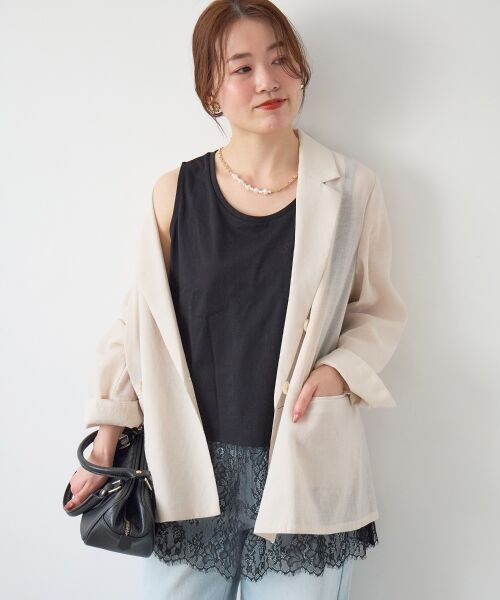 le.coeur blanc / ルクールブラン タンクトップ | 裾レースタンク | 詳細10