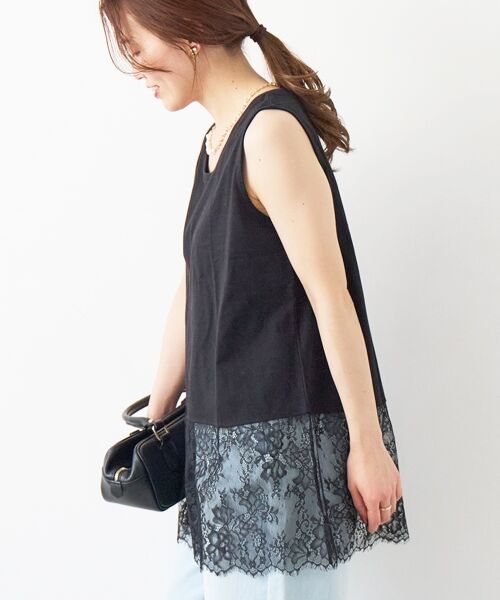 le.coeur blanc / ルクールブラン タンクトップ | 裾レースタンク | 詳細12