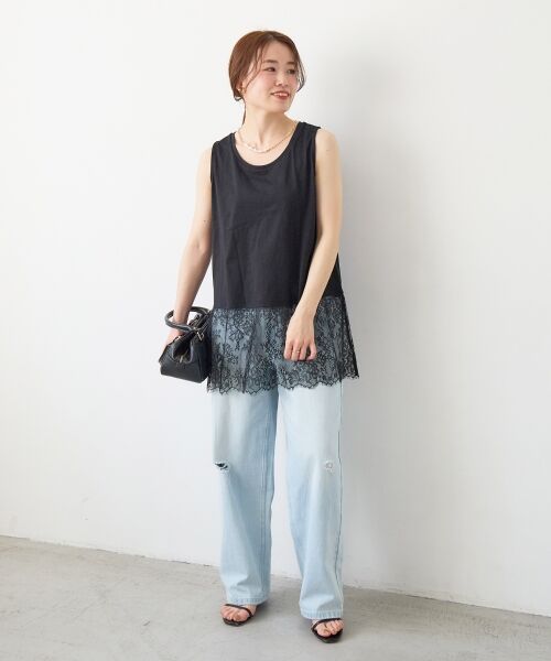 le.coeur blanc / ルクールブラン タンクトップ | 裾レースタンク | 詳細17