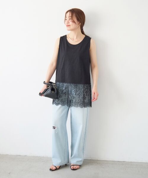 le.coeur blanc / ルクールブラン タンクトップ | 裾レースタンク | 詳細18