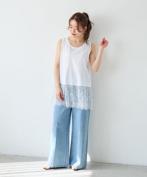 le.coeur blanc / ルクールブラン タンクトップ | 裾レースタンク | 詳細7