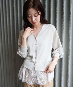 le.coeur blanc / ルクールブラン カーディガン・ボレロ | 【UVカット】Vネックジュエリーボタンカーディガン