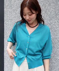 le.coeur blanc / ルクールブラン カーディガン・ボレロ | 【UVカット】Vネックジュエリーボタンカーディガン