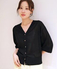 le.coeur blanc / ルクールブラン カーディガン・ボレロ | 【UVカット】Vネックジュエリーボタンカーディガン