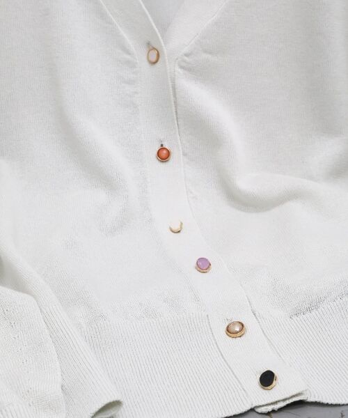 le.coeur blanc / ルクールブラン カーディガン・ボレロ | 【UVカット】Vネックジュエリーボタンカーディガン | 詳細12