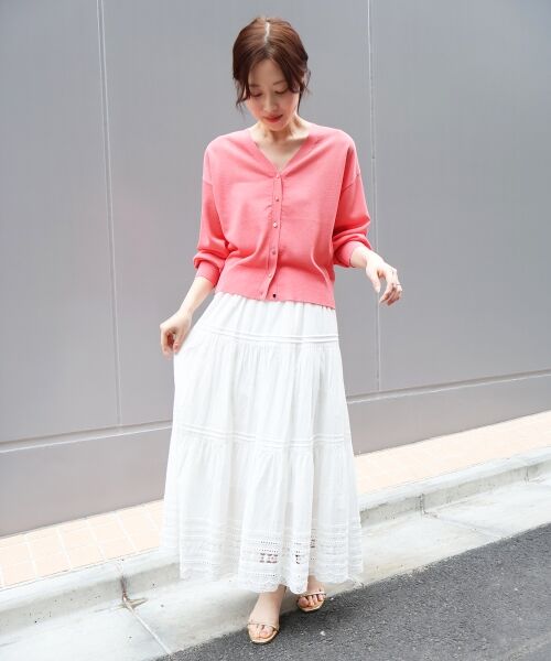 le.coeur blanc / ルクールブラン カーディガン・ボレロ | 【UVカット】Vネックジュエリーボタンカーディガン | 詳細24