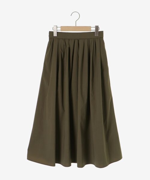 le.coeur blanc / ルクールブラン ロング・マキシ丈スカート | 【撥水・UV・接触冷感】ギャザースカート（カーキグリーン）