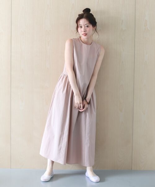 le.coeur blanc / ルクールブラン ロング・マキシ丈ワンピース | 【撥水・UV・接触冷感】ノースリワンピース（Ｌ／ピンク）
