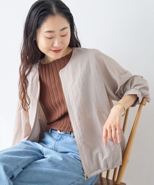 le.coeur blanc / ルクールブラン ブルゾン | カラミタンブラータックスリーブブルゾン（ベージュ）