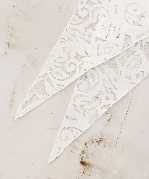 le.coeur blanc / ルクールブラン マフラー・ショール・スヌード・ストール | フラワーレース三角ストール | 詳細17