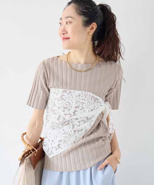 le.coeur blanc / ルクールブラン マフラー・ショール・スヌード・ストール | フラワーレース三角ストール | 詳細3