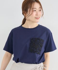 le.coeur blanc / ルクールブラン Tシャツ | レースポケットデザインTシャツ
