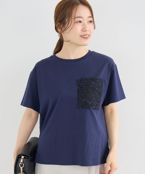 le.coeur blanc / ルクールブラン Tシャツ | レースポケットデザインTシャツ | 詳細20