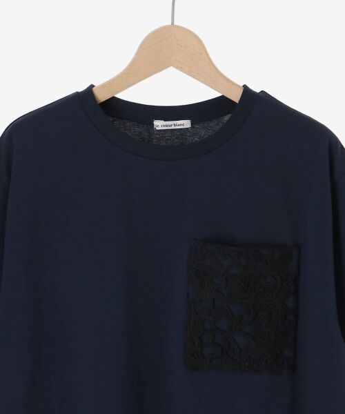 le.coeur blanc / ルクールブラン Tシャツ | レースポケットデザインTシャツ | 詳細26