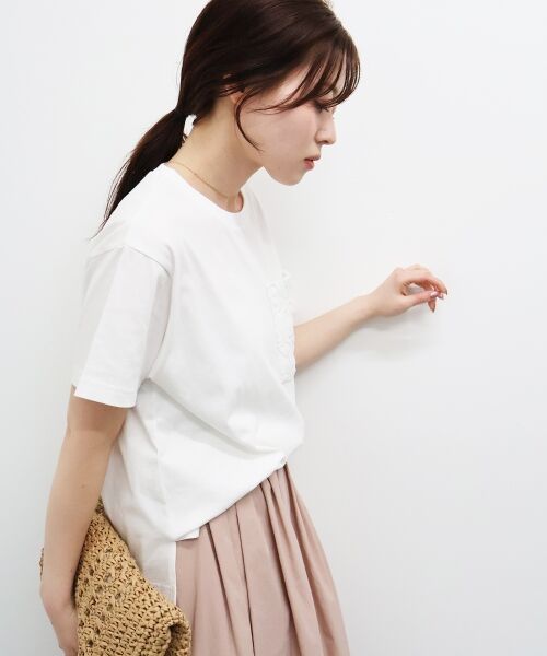 le.coeur blanc / ルクールブラン Tシャツ | レースポケットデザインTシャツ | 詳細3