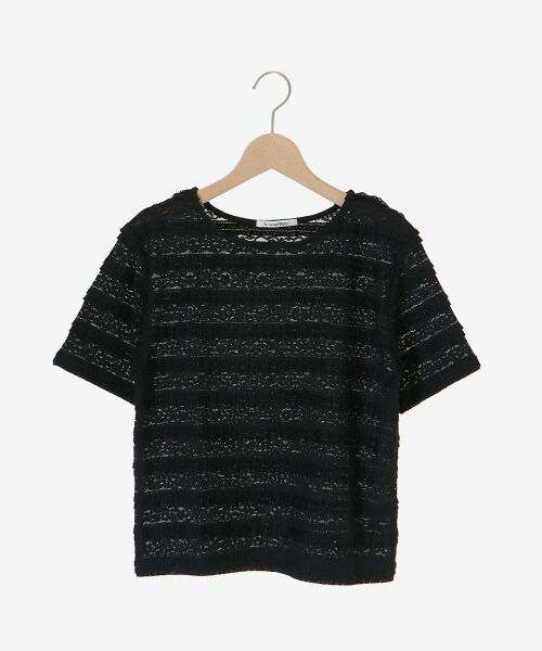 le.coeur blanc / ルクールブラン カットソー | レーシーフリルカットソー（ブラック）