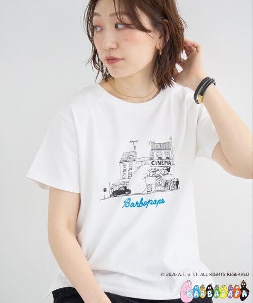 le.coeur blanc / ルクールブラン Tシャツ | 【BARBAPAPA】アートプリントTシャツ（オフ）