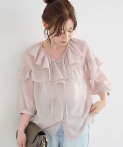 le.coeur blanc / ルクールブラン シャツ・ブラウス | Vネックダブルフリルブラウス