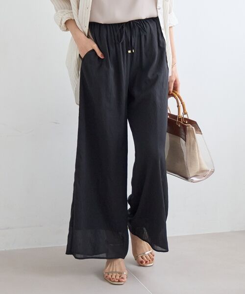 le.coeur blanc / ルクールブラン その他パンツ | シアーボイルイージーワイドパンツ（ブラック）