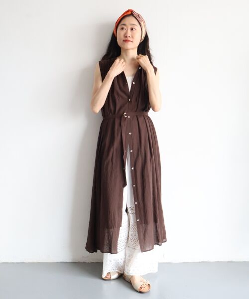 le.coeur blanc / ルクールブラン ロング・マキシ丈ワンピース | シアーボイルノースリーブワンピース | 詳細21