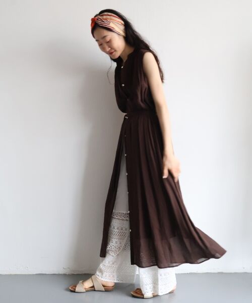 le.coeur blanc / ルクールブラン ロング・マキシ丈ワンピース | シアーボイルノースリーブワンピース | 詳細24