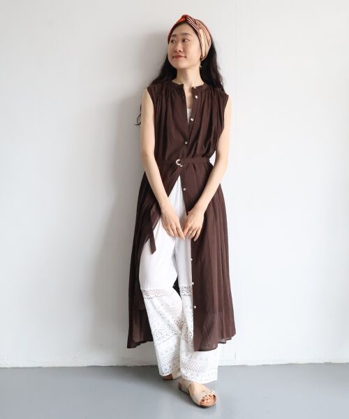 le.coeur blanc / ルクールブラン ロング・マキシ丈ワンピース | シアーボイルノースリーブワンピース | 詳細25