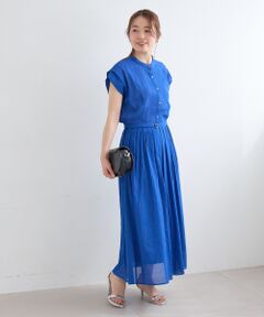 le.coeur blanc / ルクールブラン ロング・マキシ丈ワンピース | シアーボイルフレンチスリーブワンピース