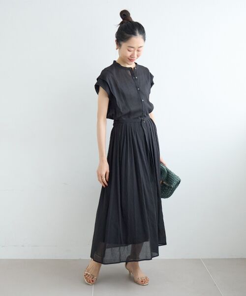 le.coeur blanc / ルクールブラン ロング・マキシ丈ワンピース | シアーボイルフレンチスリーブワンピース | 詳細10