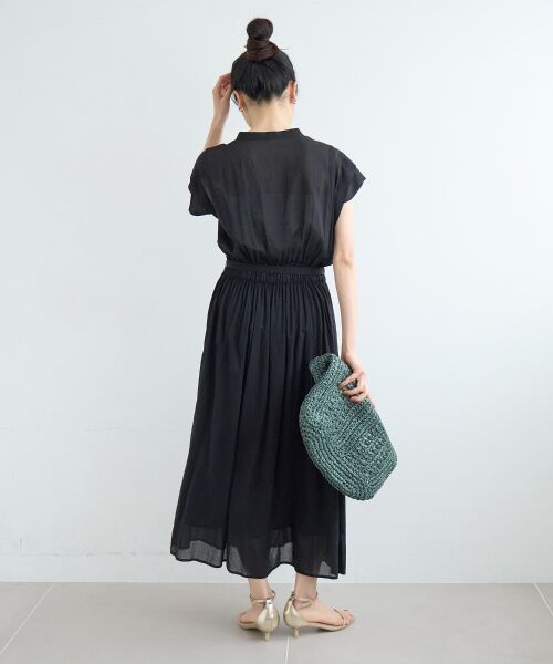 le.coeur blanc / ルクールブラン ロング・マキシ丈ワンピース | シアーボイルフレンチスリーブワンピース | 詳細12