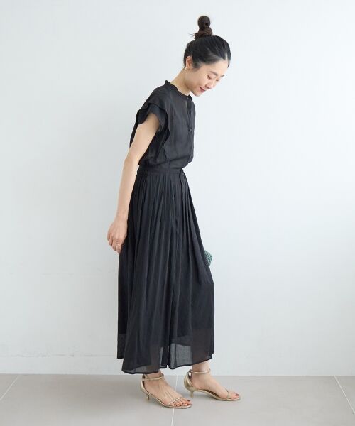 le.coeur blanc / ルクールブラン ロング・マキシ丈ワンピース | シアーボイルフレンチスリーブワンピース | 詳細14