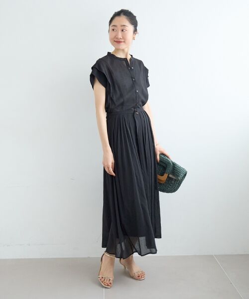 le.coeur blanc / ルクールブラン ロング・マキシ丈ワンピース | シアーボイルフレンチスリーブワンピース | 詳細15