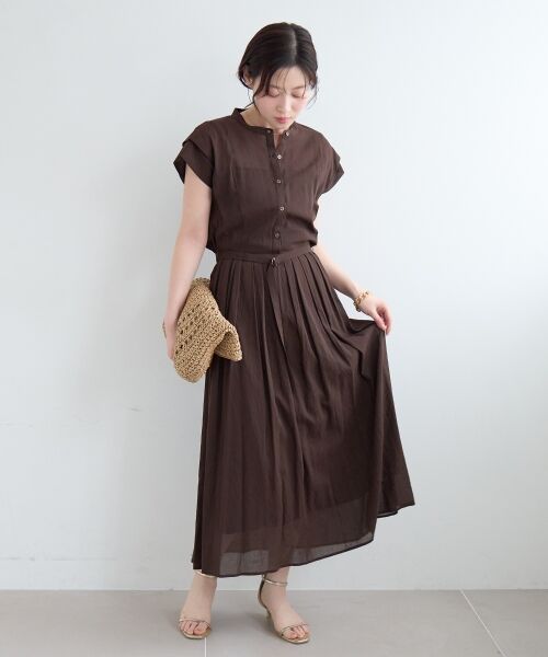 le.coeur blanc / ルクールブラン ロング・マキシ丈ワンピース | シアーボイルフレンチスリーブワンピース | 詳細3