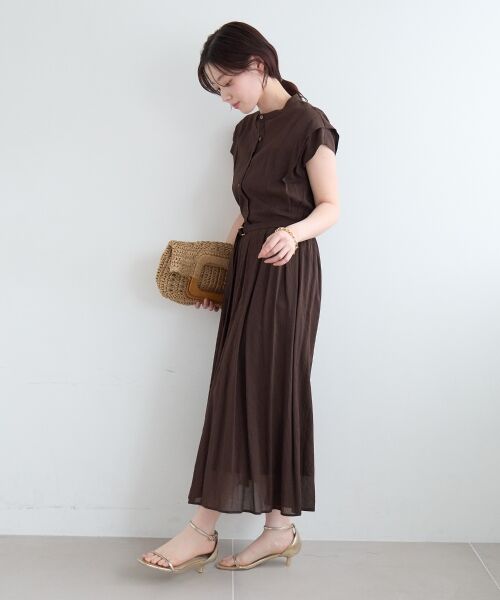 le.coeur blanc / ルクールブラン ロング・マキシ丈ワンピース | シアーボイルフレンチスリーブワンピース | 詳細4