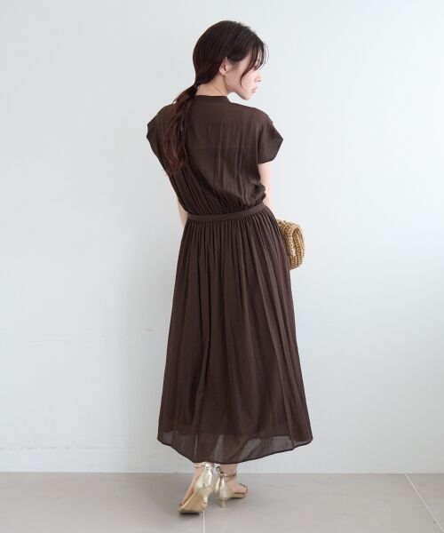 le.coeur blanc / ルクールブラン ロング・マキシ丈ワンピース | シアーボイルフレンチスリーブワンピース | 詳細5