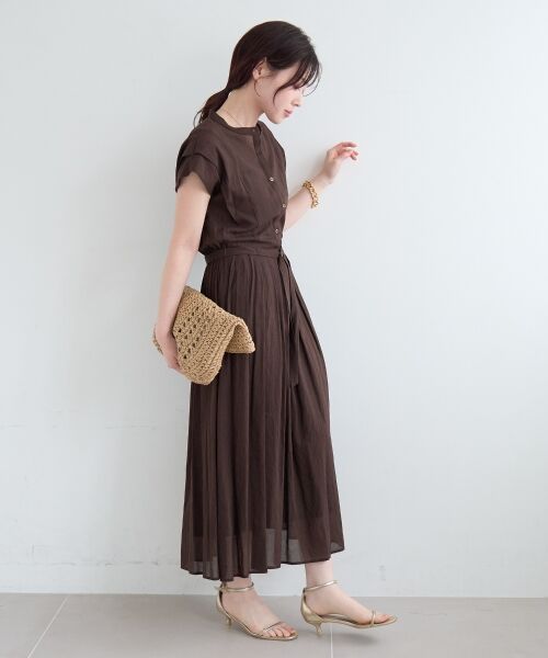 le.coeur blanc / ルクールブラン ロング・マキシ丈ワンピース | シアーボイルフレンチスリーブワンピース | 詳細6