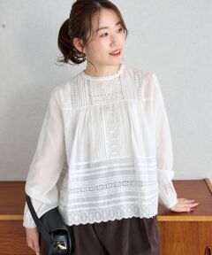 le.coeur blanc / ルクールブラン シャツ・ブラウス | Fanakaスカラップ刺しゅうリバーレースブラウス
