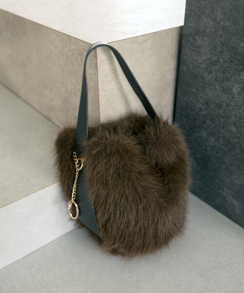 le.coeur blanc / ルクールブラン トートバッグ | ワンハンドルファーBAG（ブラウン）
