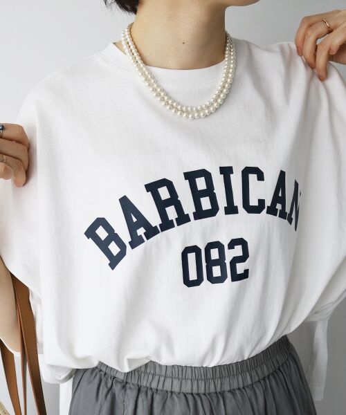 le.coeur blanc / ルクールブラン Tシャツ | 《WEB限定アイテム》カレッジロゴオーバーTシャツ（オフ）