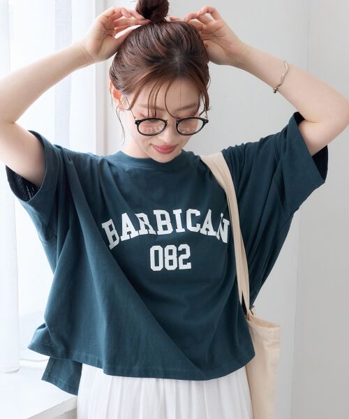 le.coeur blanc / ルクールブラン Tシャツ | 《WEB限定アイテム》カレッジロゴオーバーTシャツ（Ｄ／グリーン）