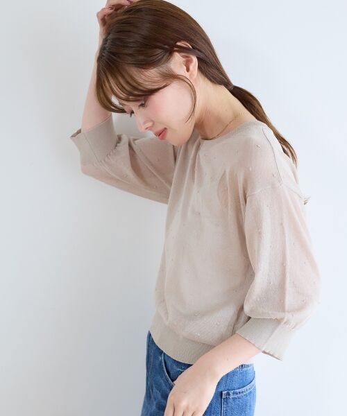 le.coeur blanc / ルクールブラン ニット・セーター | 《WEB限定アイテム》ドットシアーニットプルオーバー | 詳細5