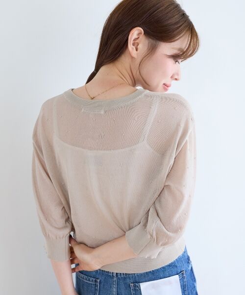 le.coeur blanc / ルクールブラン ニット・セーター | 《WEB限定アイテム》ドットシアーニットプルオーバー | 詳細7