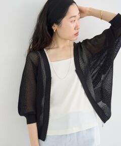 le.coeur blanc / ルクールブラン カーディガン・ボレロ | 《WEB限定アイテム》フロントジップメッシュラメカーディガン